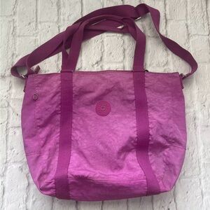 KIPLING Duffle Bag X Large Pink Nylon Multi Pocket Travel Gym Lifestyle 18x13